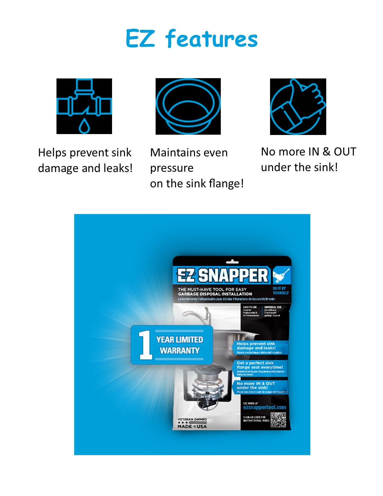 Garbage Disposal Installation Tool in Black 10019HD